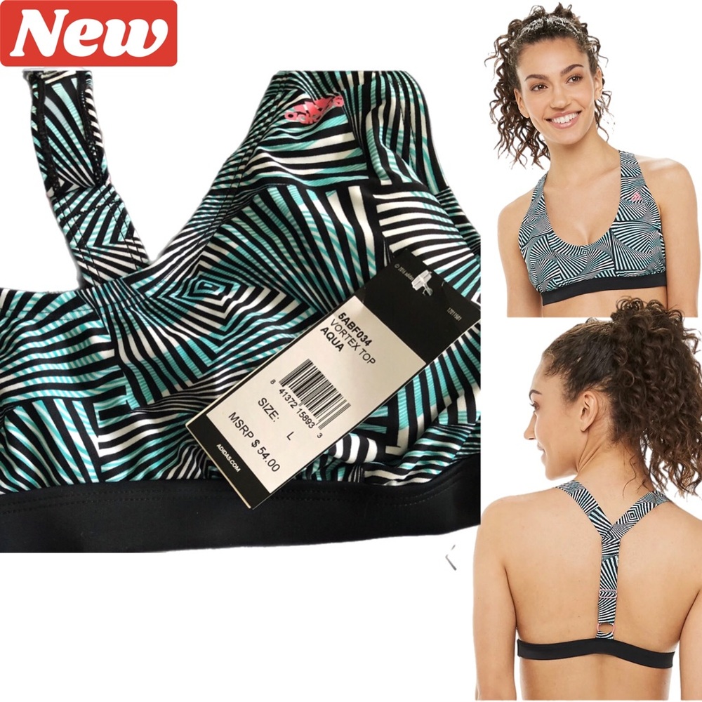 🆕 Adidas Vortex T-back Bikini Top size large